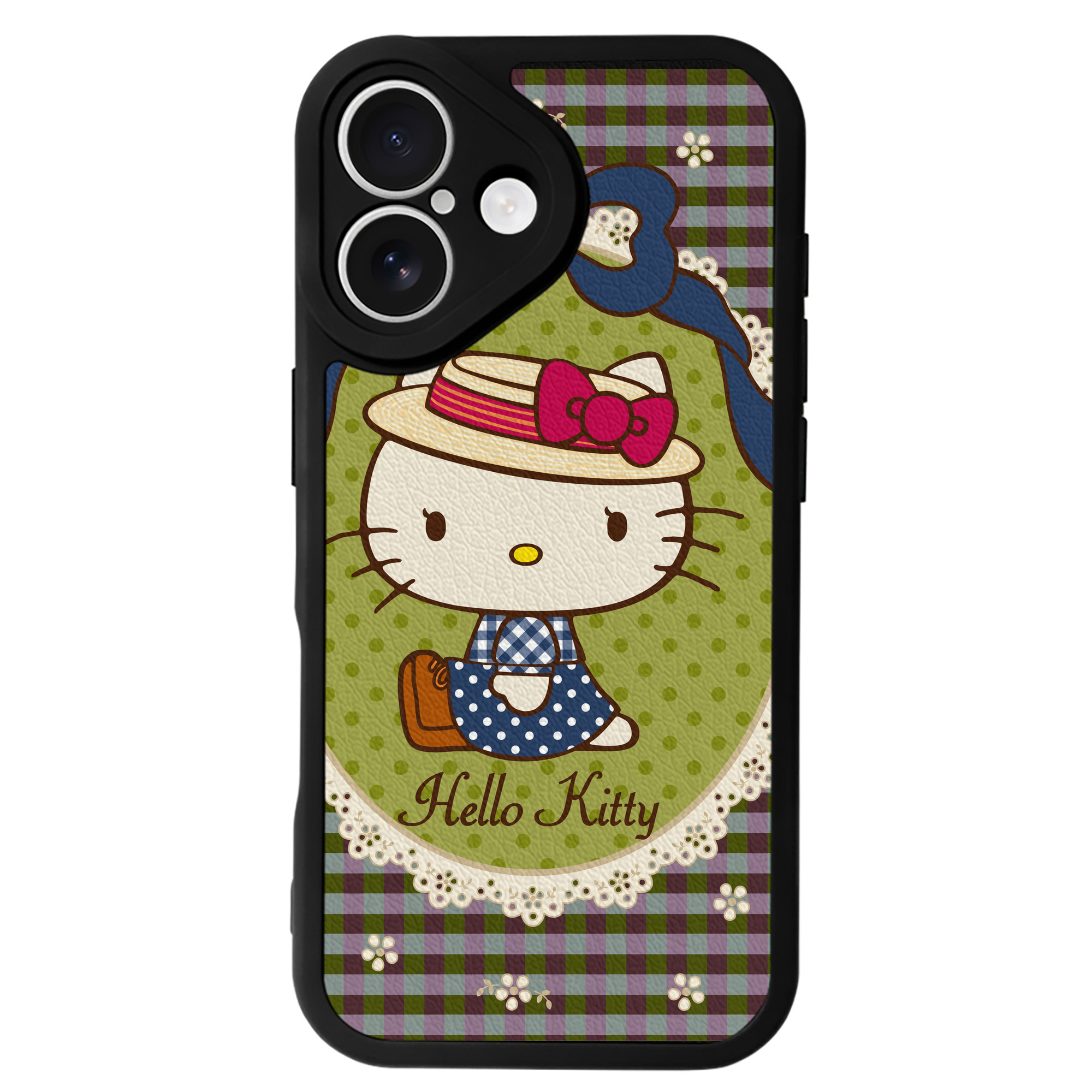 （画像用） Hello Kitty ハローキティ 【iPhone 16シリーズ対応】シリコンスマホケース（レザー調） 材質：シリコン